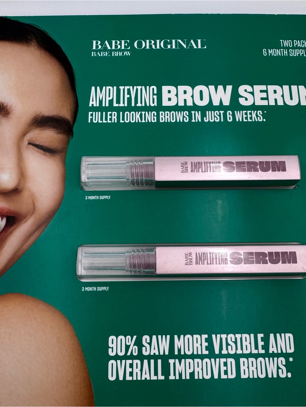 BABE Original Amplifying Brown Serum Two Pack 6 month Supply Eyebrow